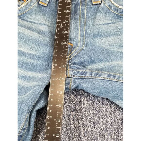 VTG True Religion Jeans Men 31x29 Blue Y2k Joey Flared Bottoms Hipster Grunge - Picture 5 of 16